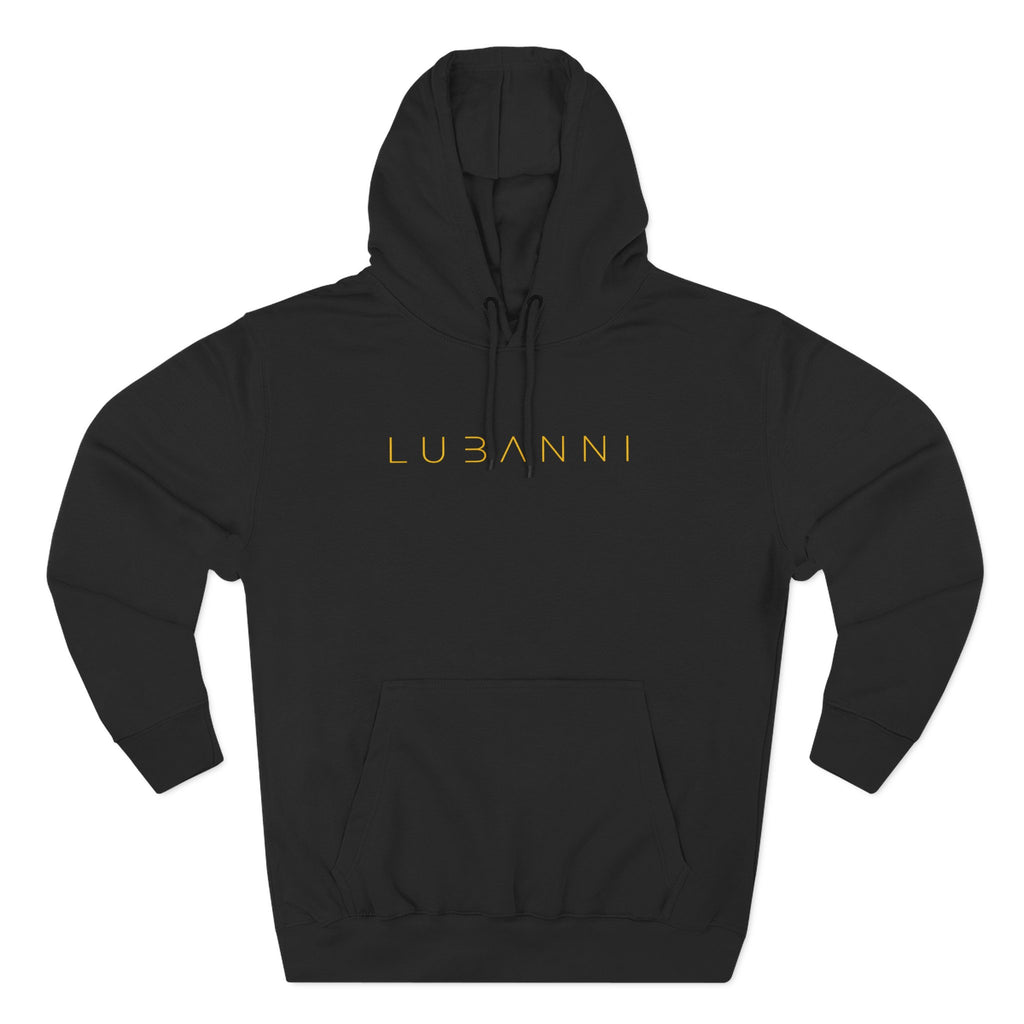 Lubanni Logo Hoodie - Minimal Yellow Script Fleece Pullover