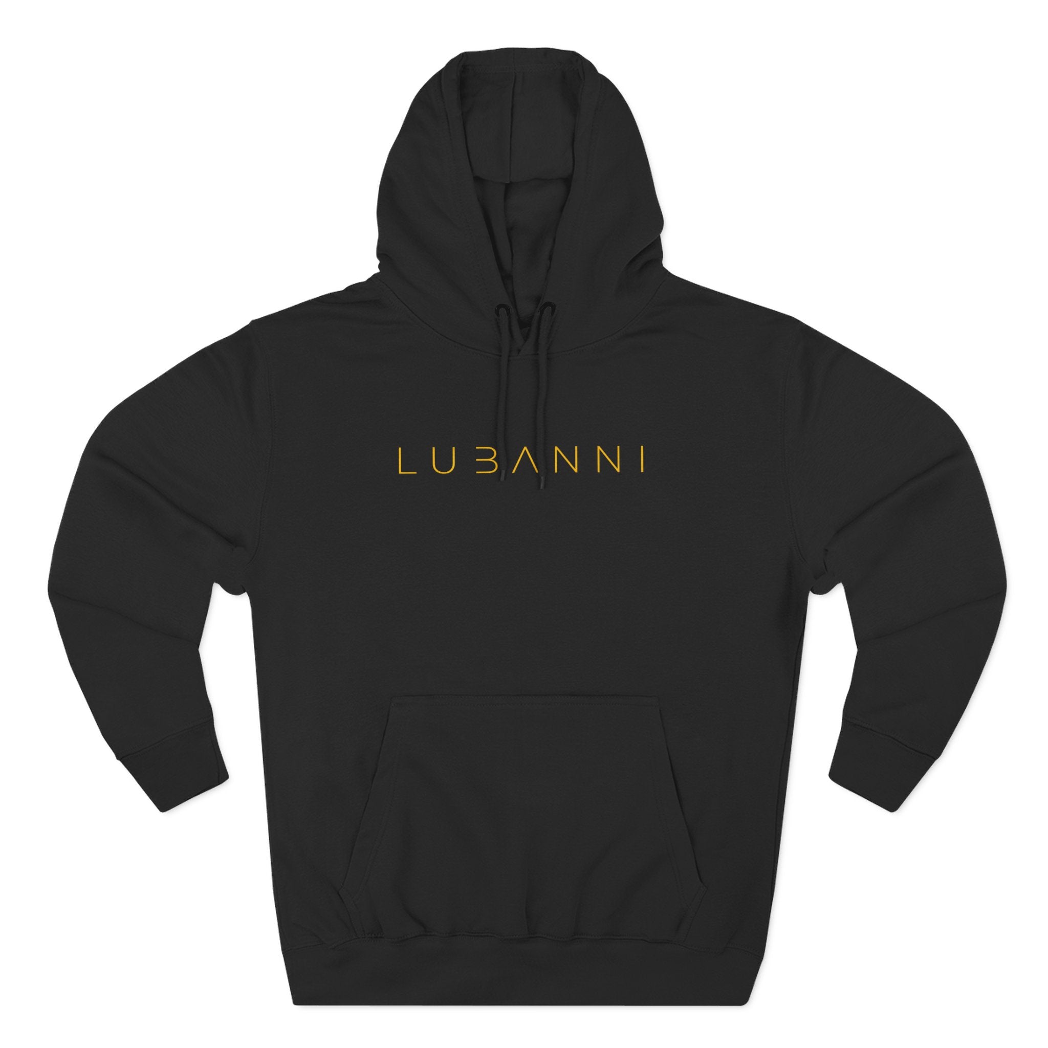 Lubanni Logo Hoodie - Minimal Yellow Script Fleece Pullover