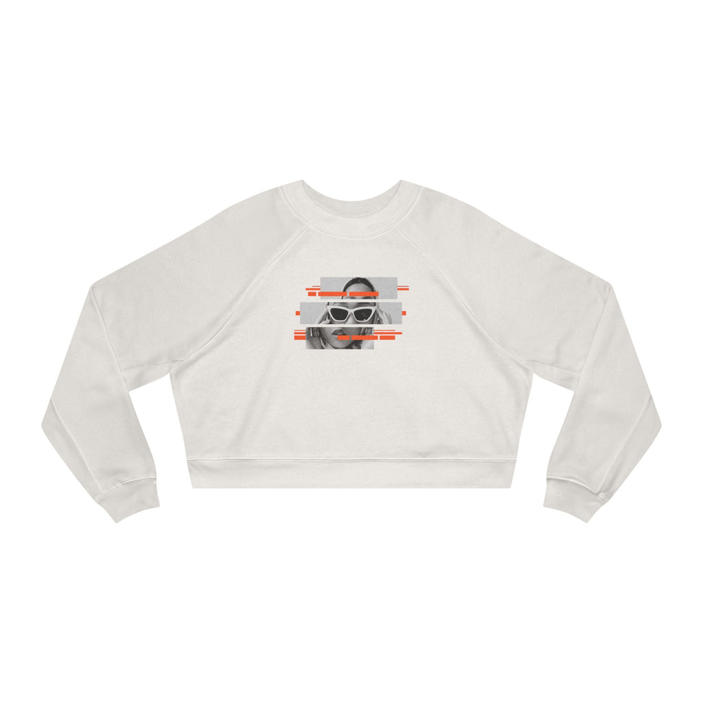 Cropped Pullover — Retro Glitch Graphic