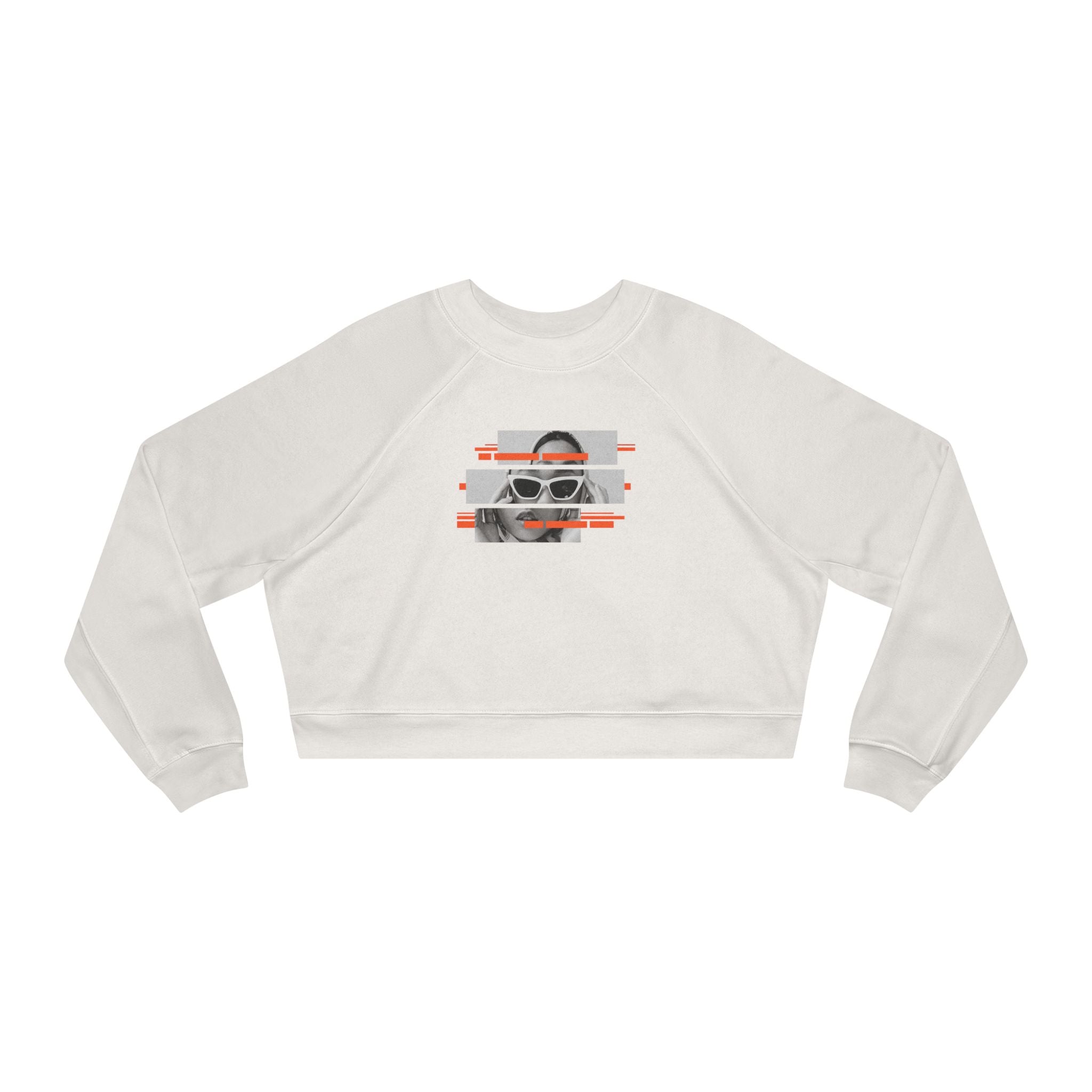 Cropped Pullover — Retro Glitch Graphic
