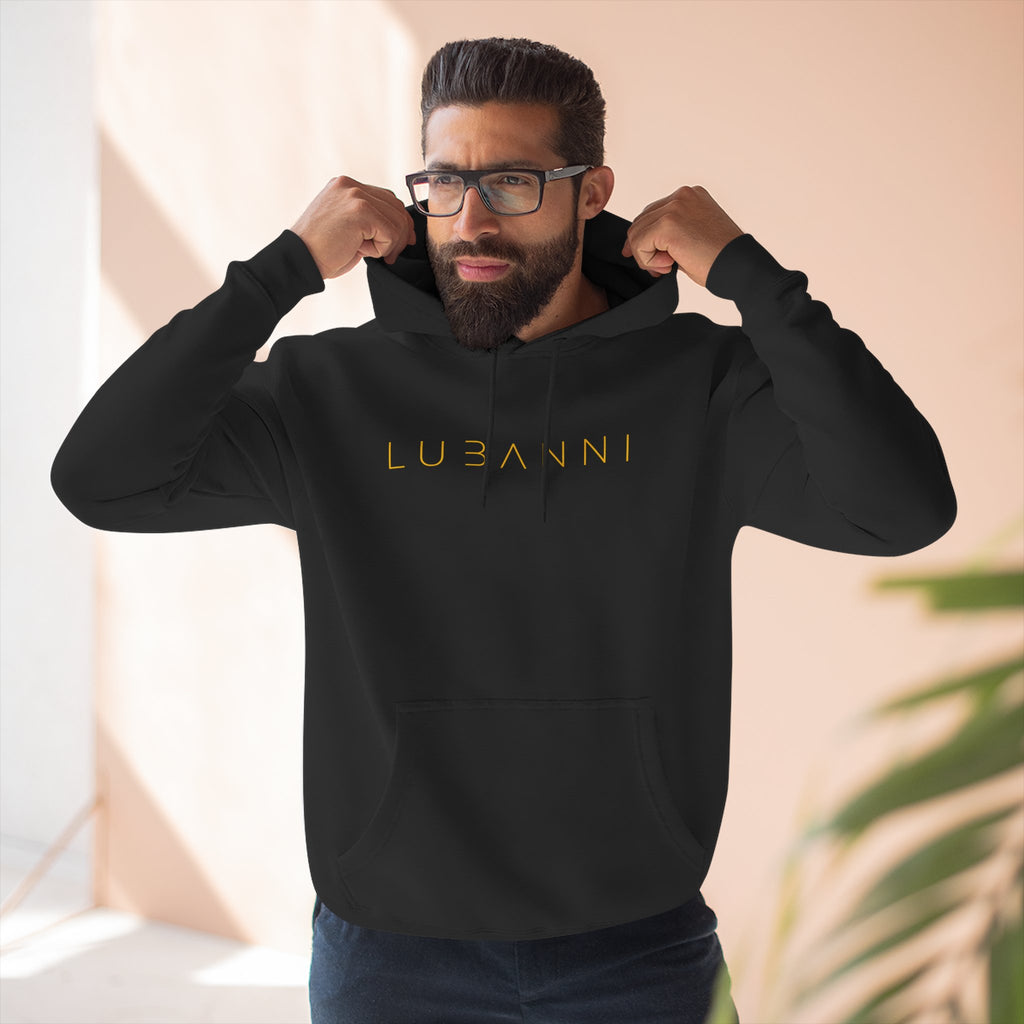 Lubanni Logo Hoodie - Minimal Yellow Script Fleece Pullover