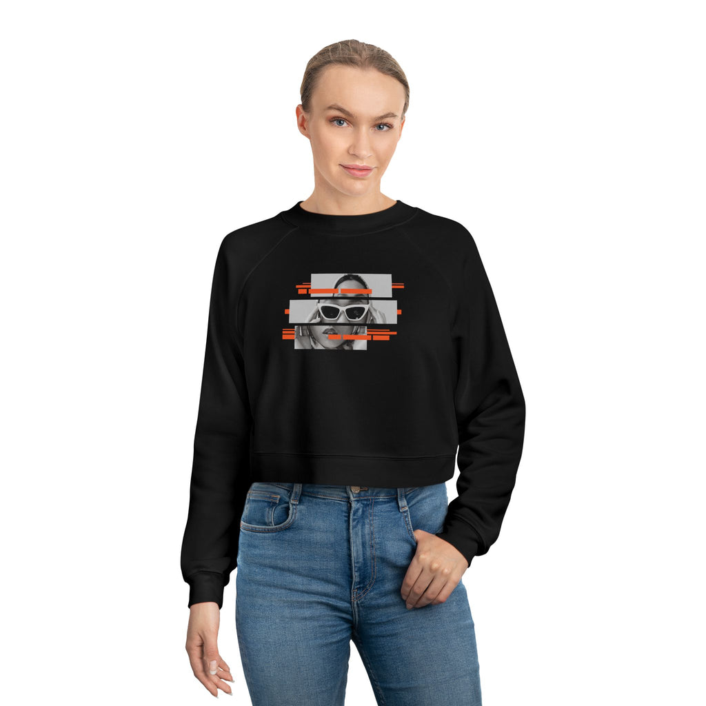 Cropped Pullover — Retro Glitch Graphic
