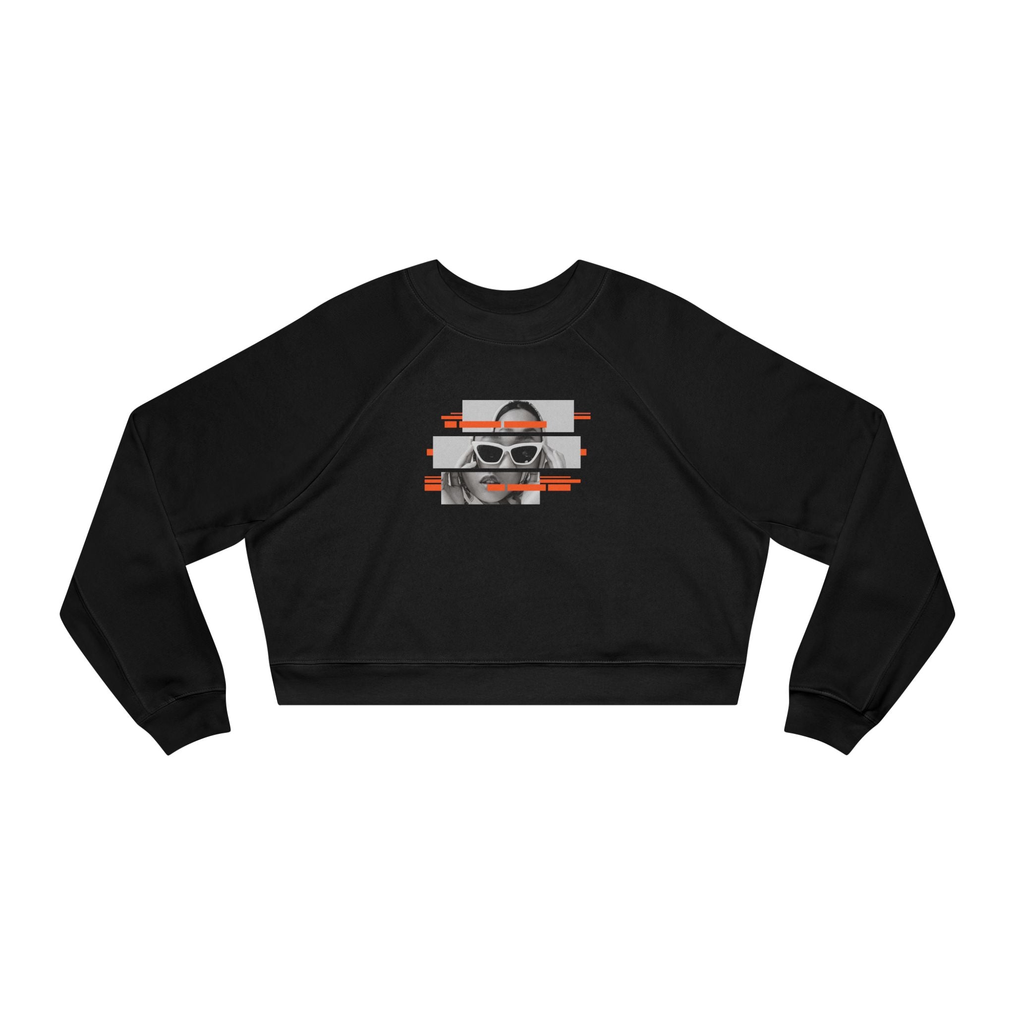Cropped Pullover — Retro Glitch Graphic